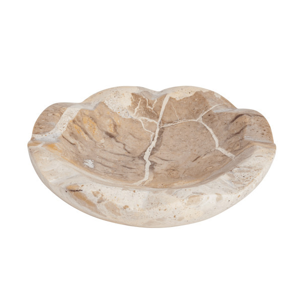 Mud Pie Taupe Marble Scallop Dish in Natural | Mud Pie