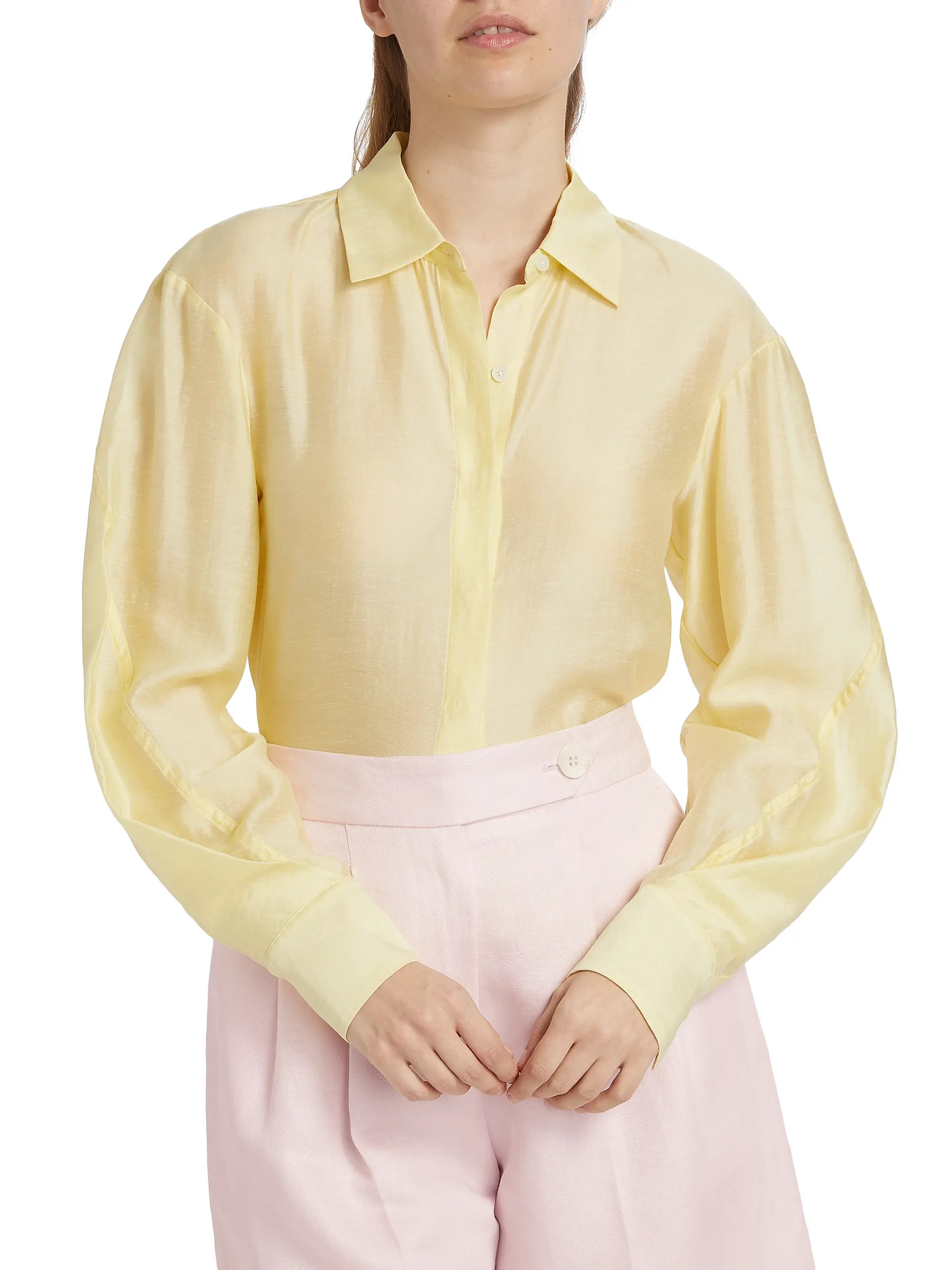 Juni Satin Balloon-Sleeve Blouse | Saks Fifth Avenue
