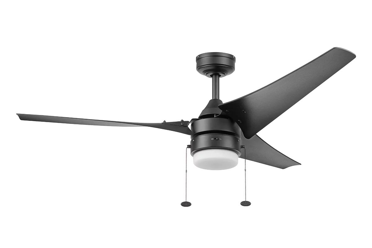 Better Homes & Gardens 56” Black Indoor/Outdoor Ceiling Fan with 3 Blades, Light Kit, Pull Chai... | Walmart (US)
