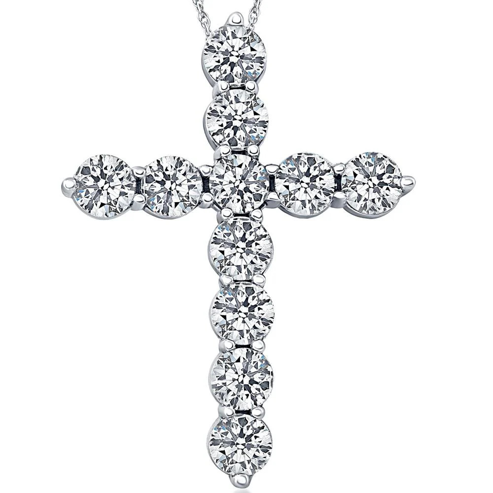 2Cttw Diamond Cross Pendant in 10k White Gold Women's Necklace | Shop Simon