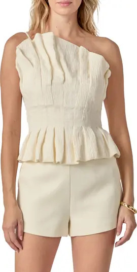 English Factory Ruffle Asymmetric Sleeveless Top | Nordstrom | Nordstrom