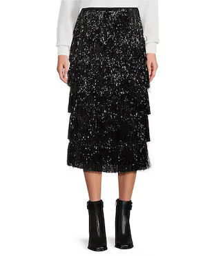 Yara Novelty Fringe Midi Skirt | Dillard's