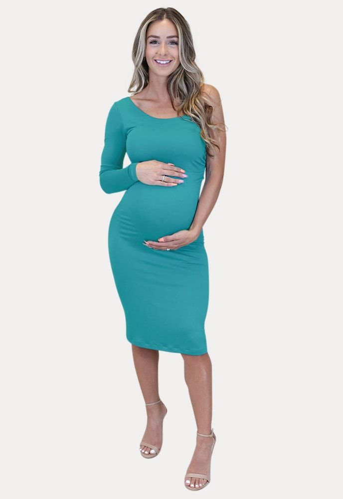 One Arm Maternity Dress with Long Sleeve - Sexy Mama Maternity | Sexy Mama Maternity