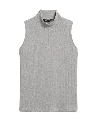 Ribbed Mock-Neck Tank | Banana Republic US