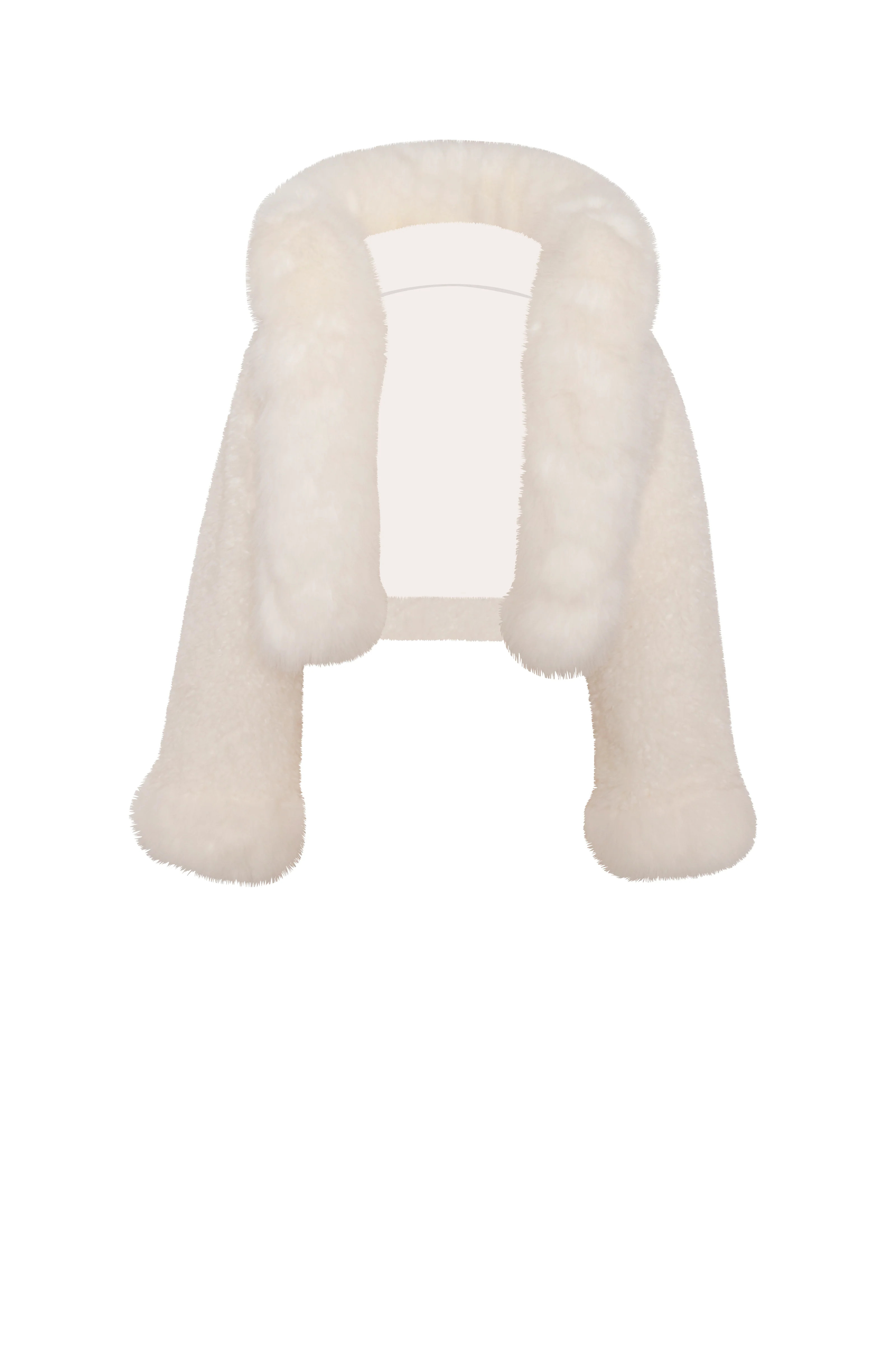 Kali White Cropped Vegan Fur Jacket With Hood | Miss Circle