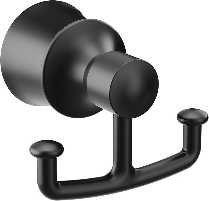 Moen YB2103BL Dartmoor Double Robe or Towel Hook, Matte Black | Amazon (US)