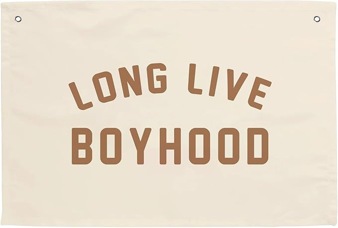 MINI ZOZI Long Live Boyhood Hanging Flag 20X30 Banners Orange Canvas Wall Decor Art Sign Boys Roo... | Amazon (US)