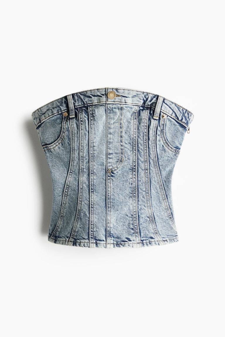 H & M - Denim Bustier - Blue | H&M (US + CA)