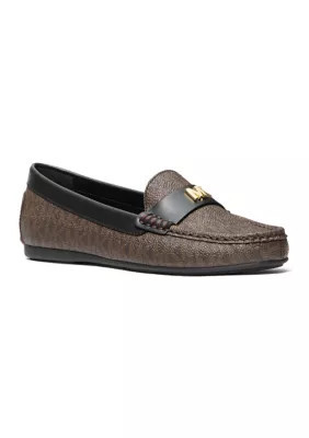 MICHAEL Michael Kors Women's Melanie Signature Canvas Moccasin Loafer Flats, Brown, 8.5M | Belk