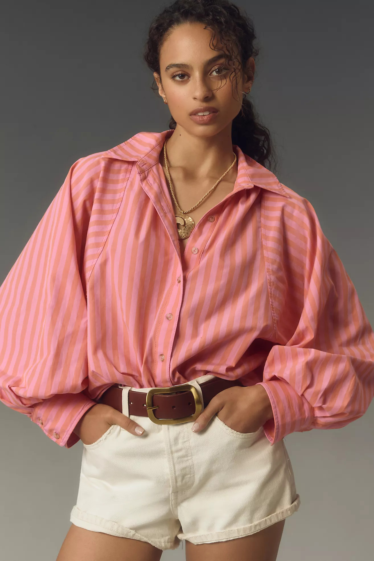 The Bailey Boyfriend Batwing Buttondown Blouse by Pilcro | Anthropologie (US)