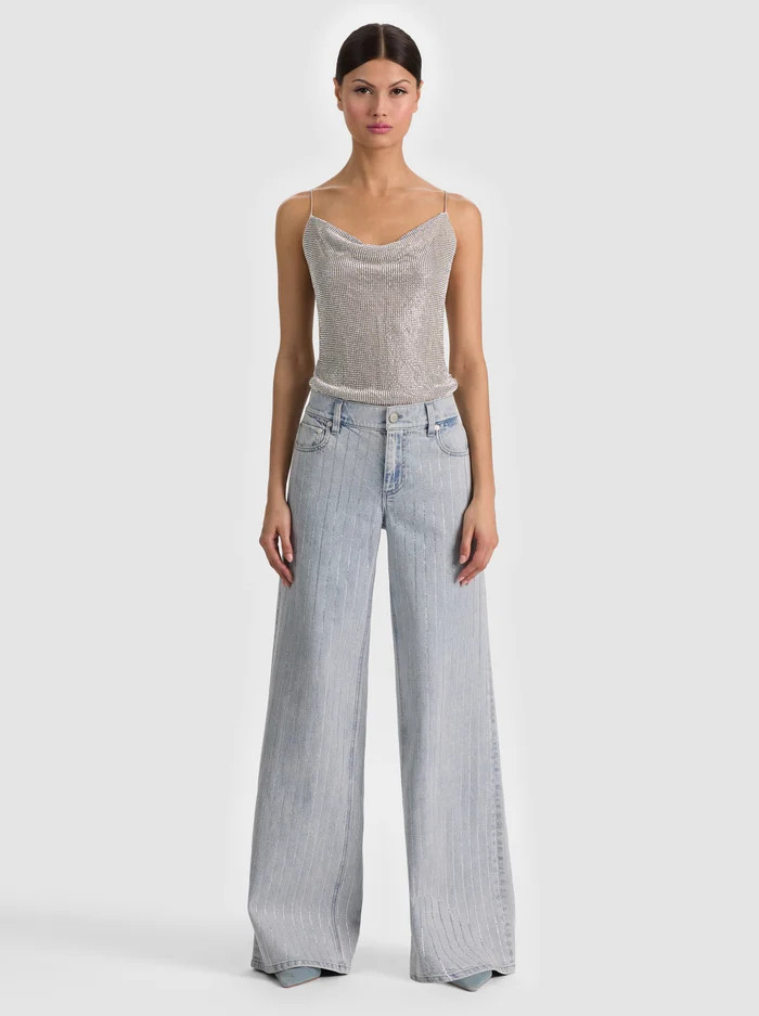 HARMON CHAINMAIL SLIP TANK | Alice + Olivia