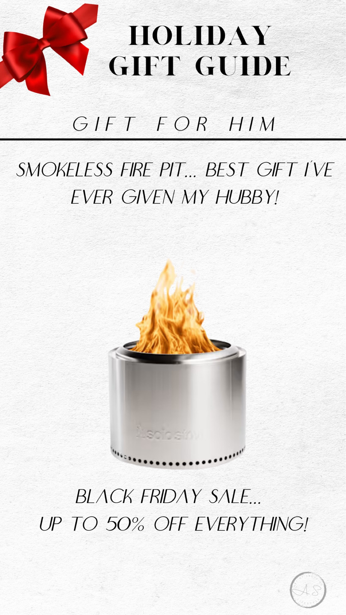 Gifts for him. Gifts for men. Men’s gift guide. Gift guide for men. Gifts for him  

The best gift I’ve ever given my husband!  Solo stove smoke-free fire pit!!  Gifts for him. Gifts for husband. Fire pit  

This is now on sale and comes in several sizes!  The one I have is the Bonfire. It’s a great size to sit around in your yard. We love our solo stove!!  

Fathers Day, gift idea, dad, dads, men gift, summer, bbq

#LTKmens #LTKsalealert #LTKGiftGuide

#LTKHome #LTKGiftGuide #LTKCyberWeek

#LTKGiftGuide #LTKCyberWeek #LTKHoliday