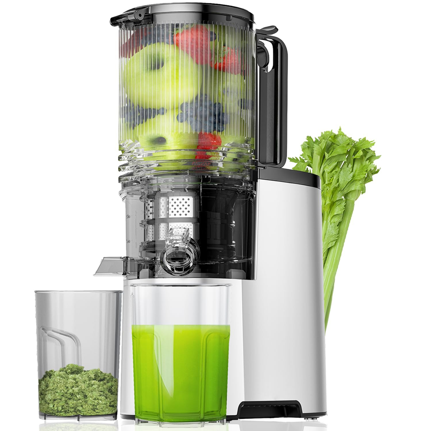 Cold Press Juicer, 5.8" Wide Feed Chute Juice Extractor Machine with 400W, High Juice Yield, Slow... | Amazon (US)