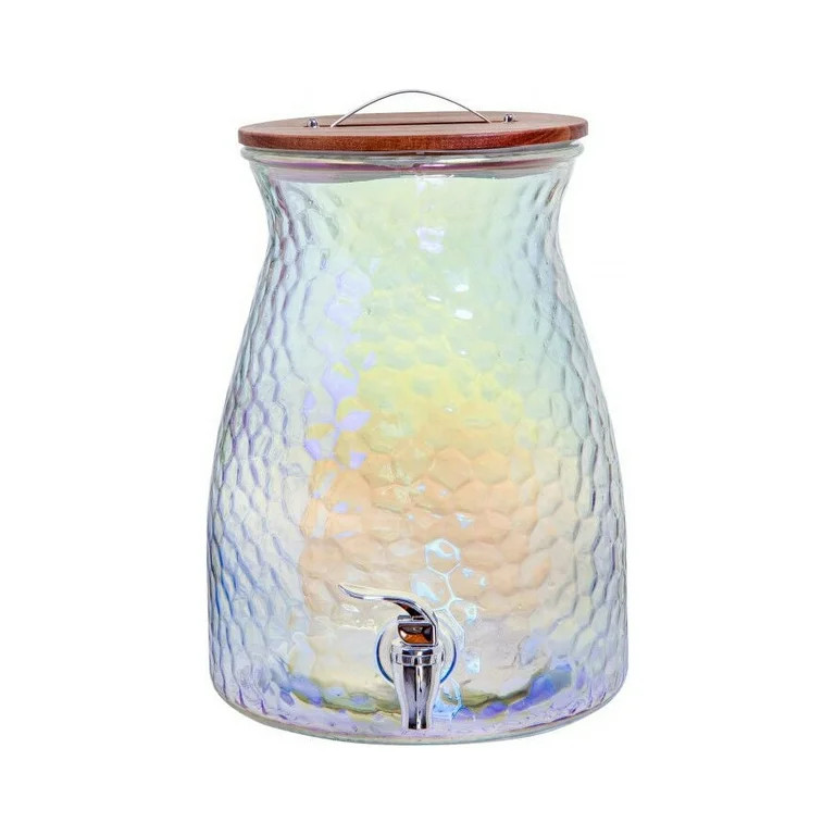 Better Homes & Gardens Hammered Luster Glass Beverage Dispenser, 2 Gallon Capacity | Walmart (US)