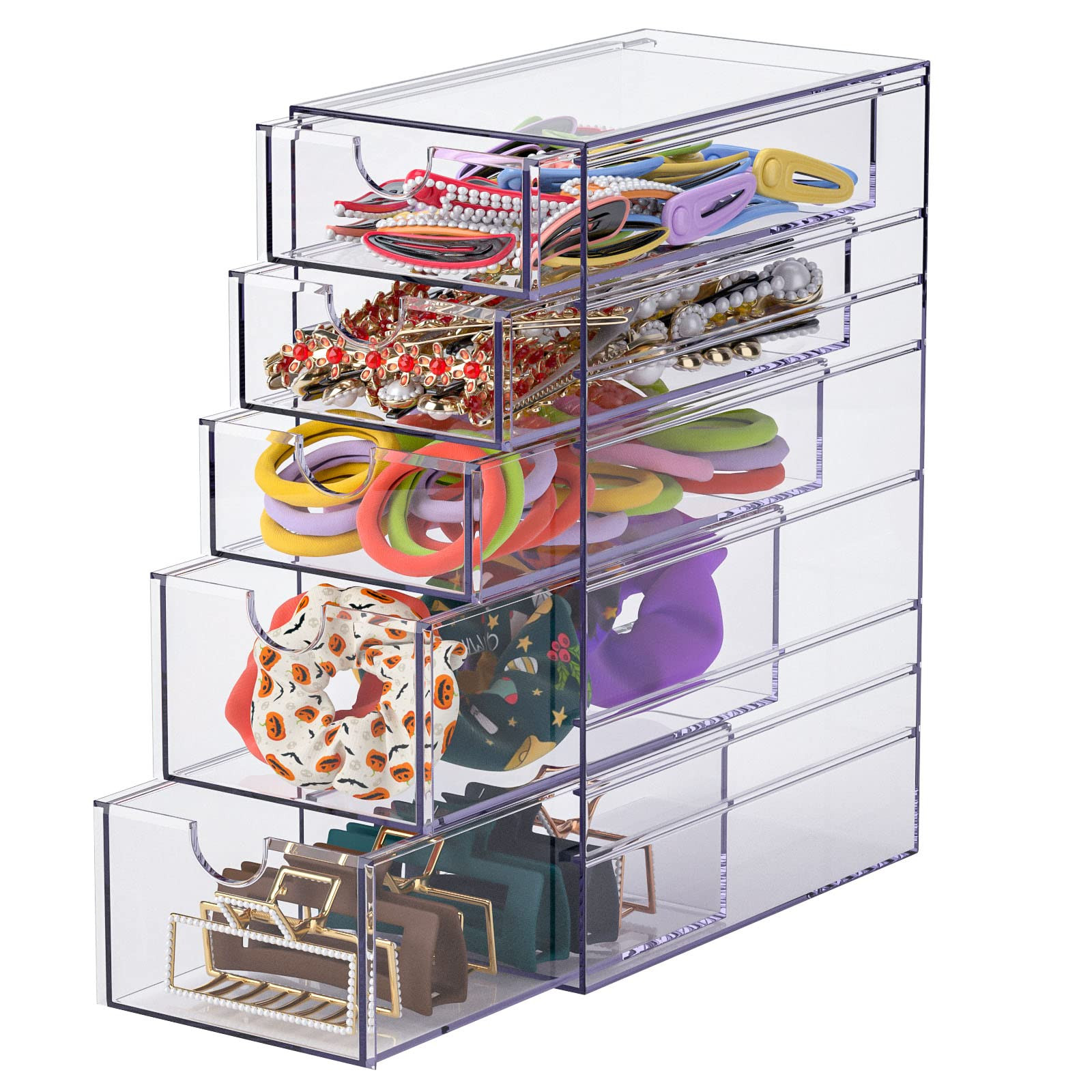 Noverlife Clear Containers for Hair Accessory Organizing, Plastic Hair Accessory Organizer Box wi... | Amazon (US)