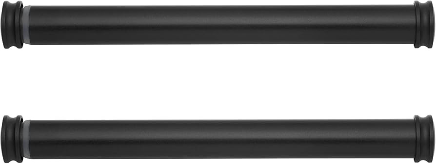 MODE Premium Collection Side Mount 1 1/8" Diameter Curtain Rod Set of Two with Matte Black End Ca... | Amazon (US)