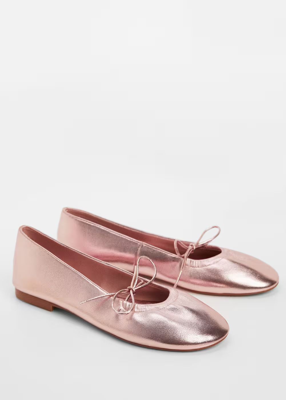 Metallic ballerinas -  Women | Mango USA | MANGO (US)