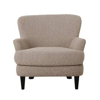 Willey Stone and Matte Black Boucle Club Chair | The Home Depot