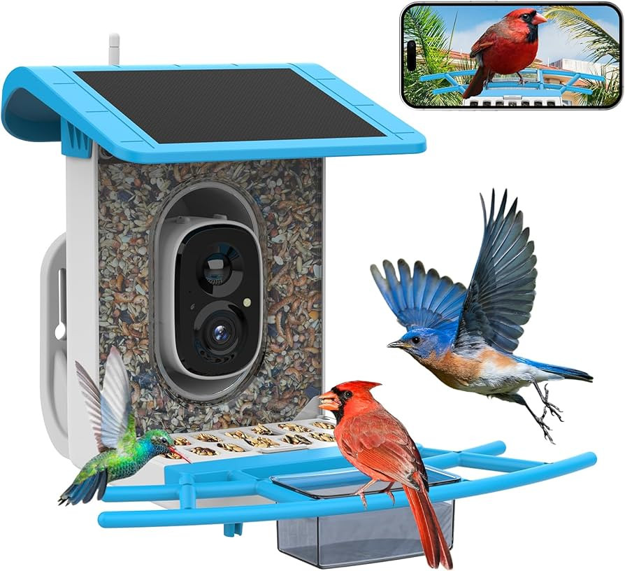 SMONET Bird Feeder with Camera B300: Smart Birdhouse Camera AI Recognition Solar Powered,Outdoor ... | Amazon (US)
