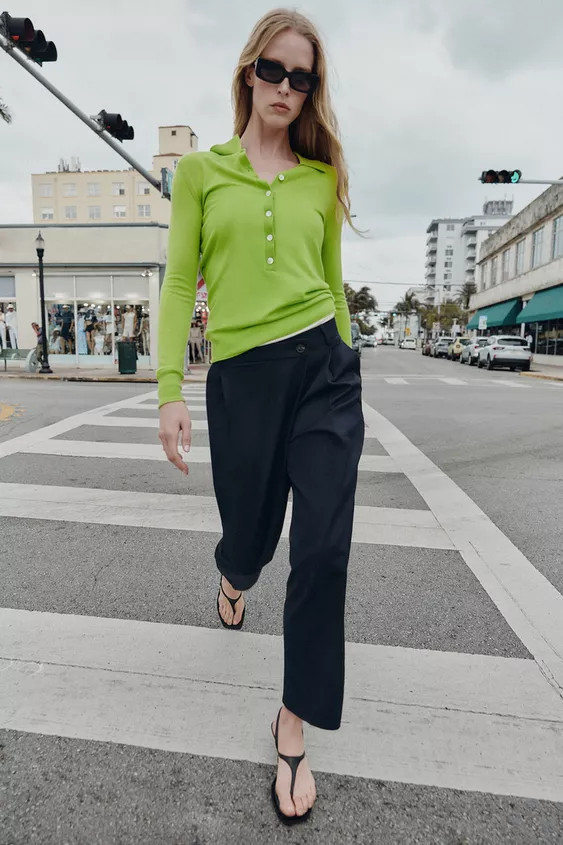 CROPPED TROUSERS WITH WRAP WAIST | Zara DE