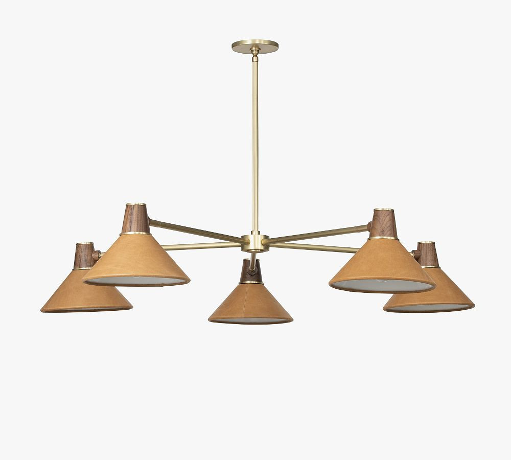 Holt Round Leather Chandelier | Pottery Barn (US)