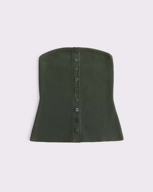 Ottoman Button-Front Tube Top | Abercrombie & Fitch (US)