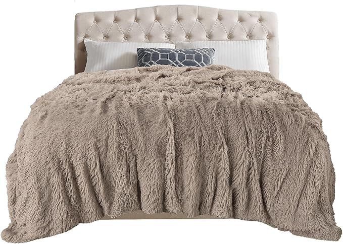 TOONOW Extra Soft Fuzzy Faux Fur Blanket Queen Size 78"x90", Reversible Lightweight Decorative Bl... | Amazon (US)