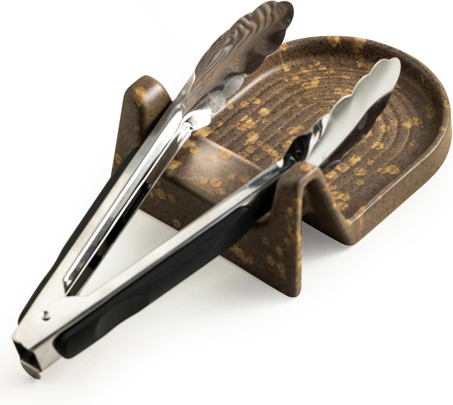 Cooking Spoon Rest with Slot for Spatula or Tong Large Spoon Holder | Amazon (US)