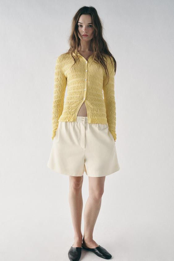 TEXTURED KNIT POLO TOP | Zara US