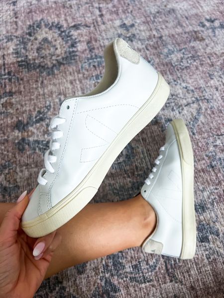 Favorite white sneakers! Veja Esplar white. Size down if you are a half size. Travel outfit. Travel shoes. Europe shoes. Walking shoes. Back to school shoes. 

#LTKshoecrush #LTKBacktoSchool #LTKtravel