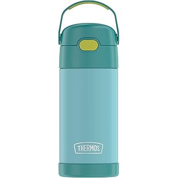 THERMOS FUNTAINER 12 Ounce Stainless Steel Vacuum Insulated Kids Straw Bottle, Blue/Green | Amazon (US)