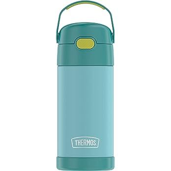 THERMOS FUNTAINER 12 Ounce Stainless Steel Vacuum Insulated Kids Straw Bottle, Blue/Green | Amazon (US)