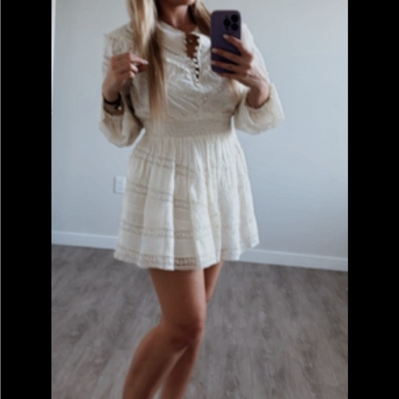love shack fancy XS Dress Jones Antique White Cocktail Glam Lace Babydoll | Poshmark