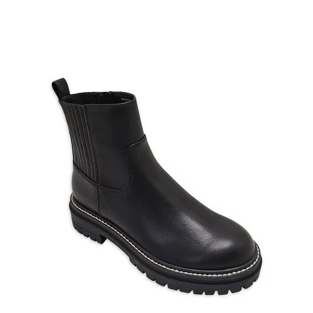 Time and Tru Women's Lug Chelsea Boots, Wide Width Available | Walmart (US)