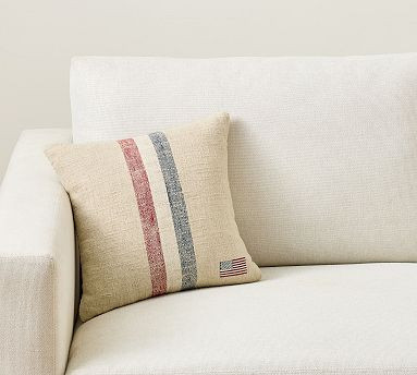 Patriotic Striped Filled Pillow | Pottery Barn (US)