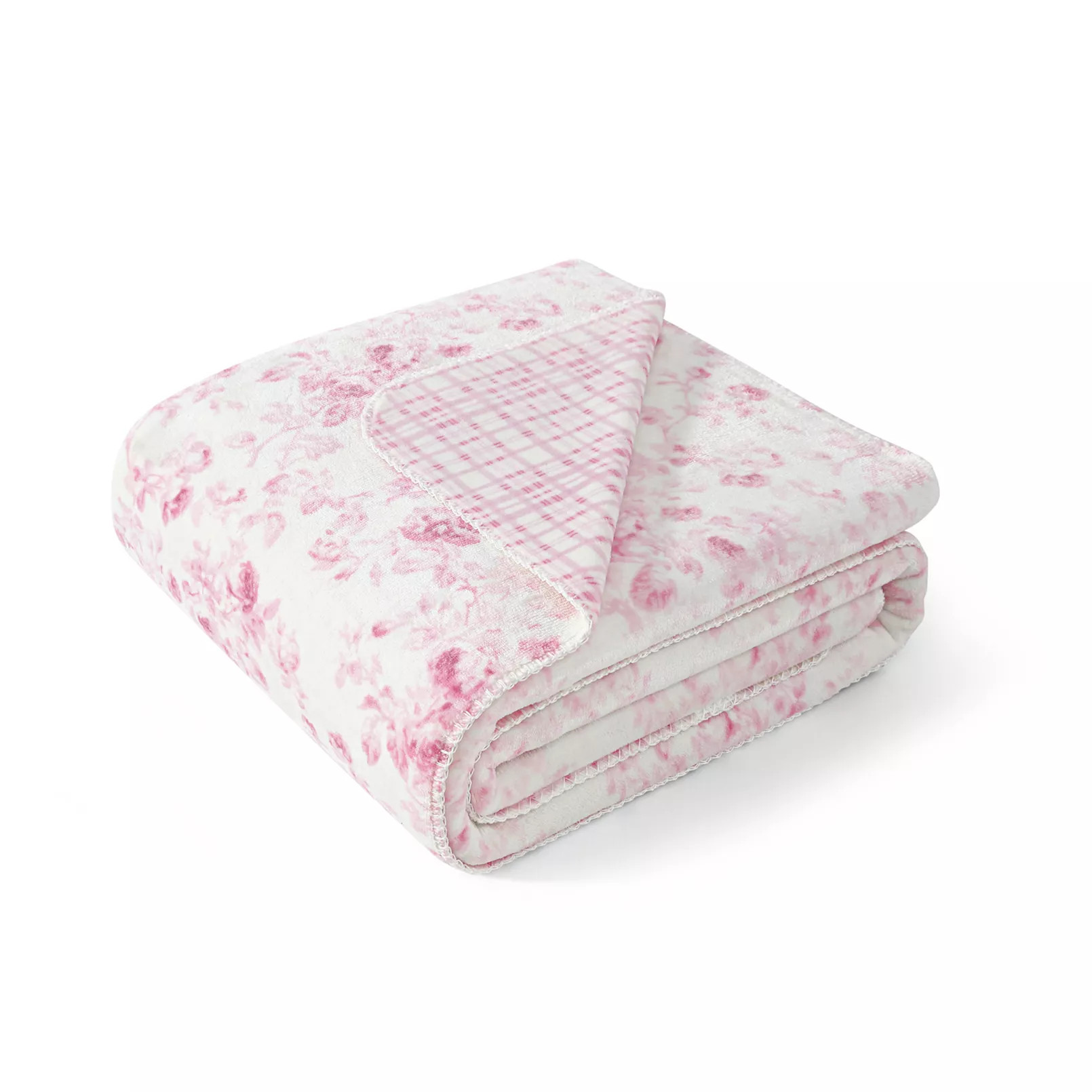Laura Ashley Zoe Reversible Coco Flannel Throw | Kohl's