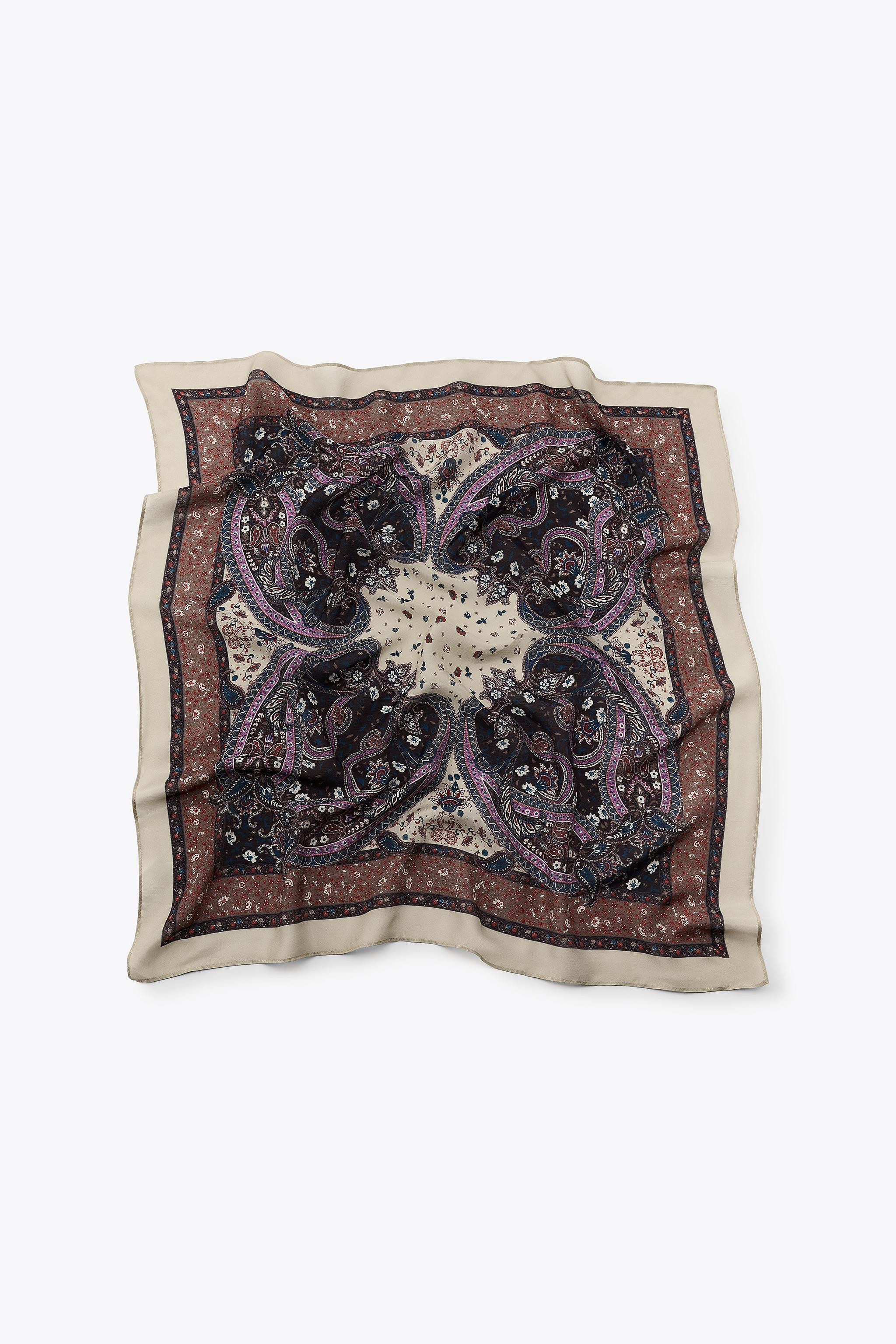 PRINTED SCARF WITH SILK | Zara US