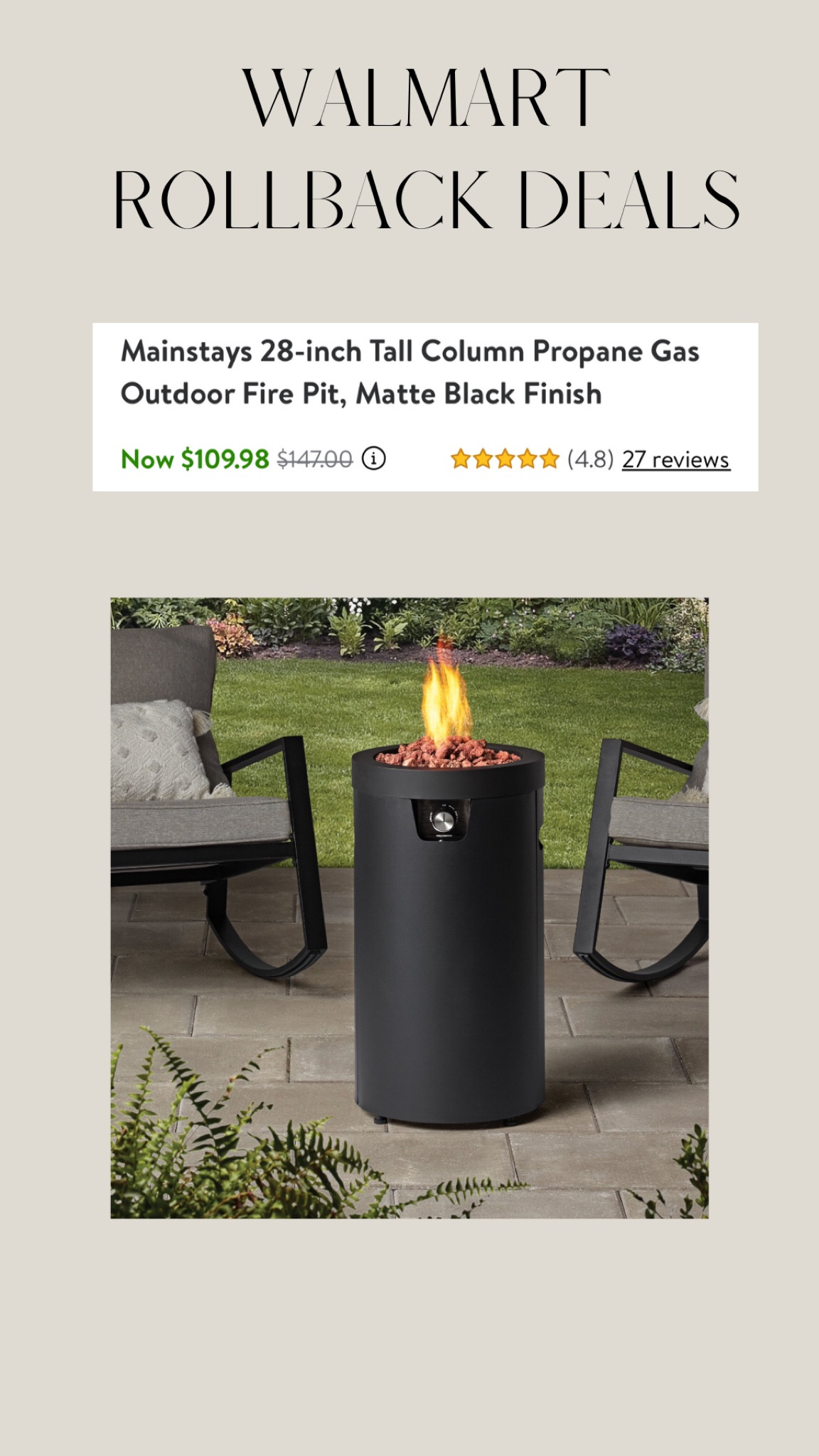 Walmart Rollback Firepit 

#LTKsalealert #LTKhome #LTKSeasonal