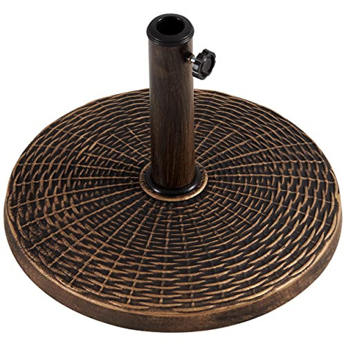 Yaheetech 22 lbs Heavy Duty Outdoor Umbrella Base 18" Round Patio All-Weather Umbrella Stand Market Umbrella Base for Garden & Lawn, Bronze | Amazon (US)