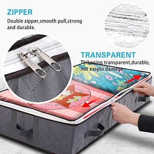 Under bed Storage Bags, 4 Pack 100L Underbed Storage Containers with Reinforced Handles, Large Capac | Amazon (US)