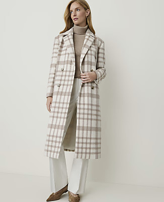 Ann Taylor Plaid Double Breasted Coat | Ann Taylor