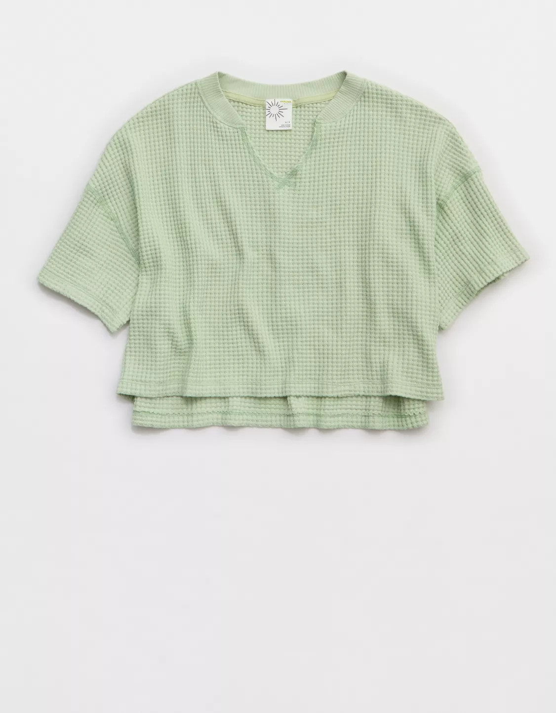 OFFLINE By Aerie Wow! Waffle Notch Neck T-Shirt | Aerie