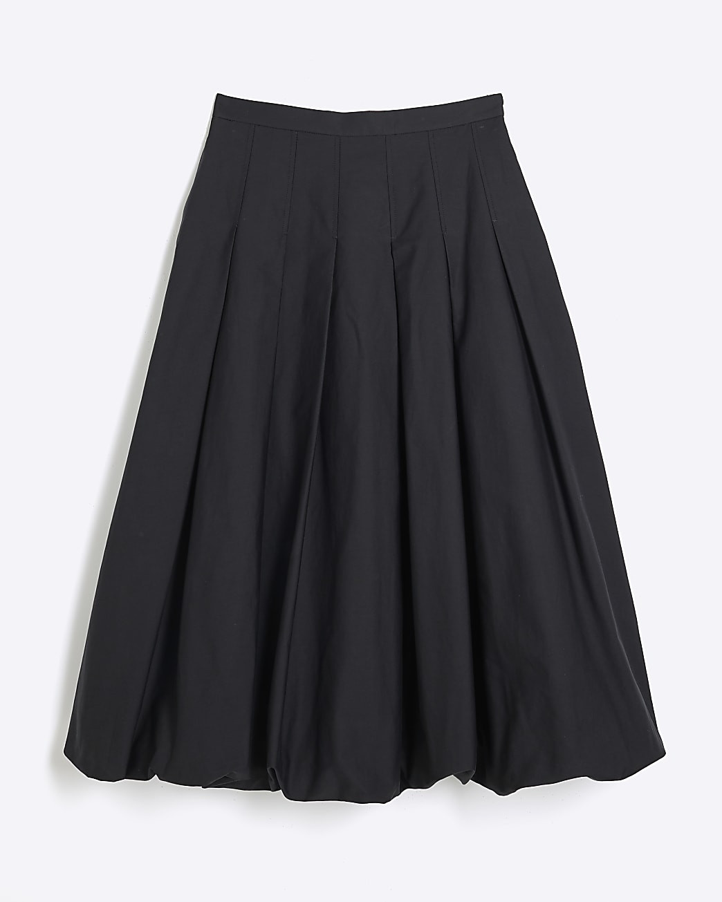 Black Midi Bubble Hem Skirt | River Island UK & IE