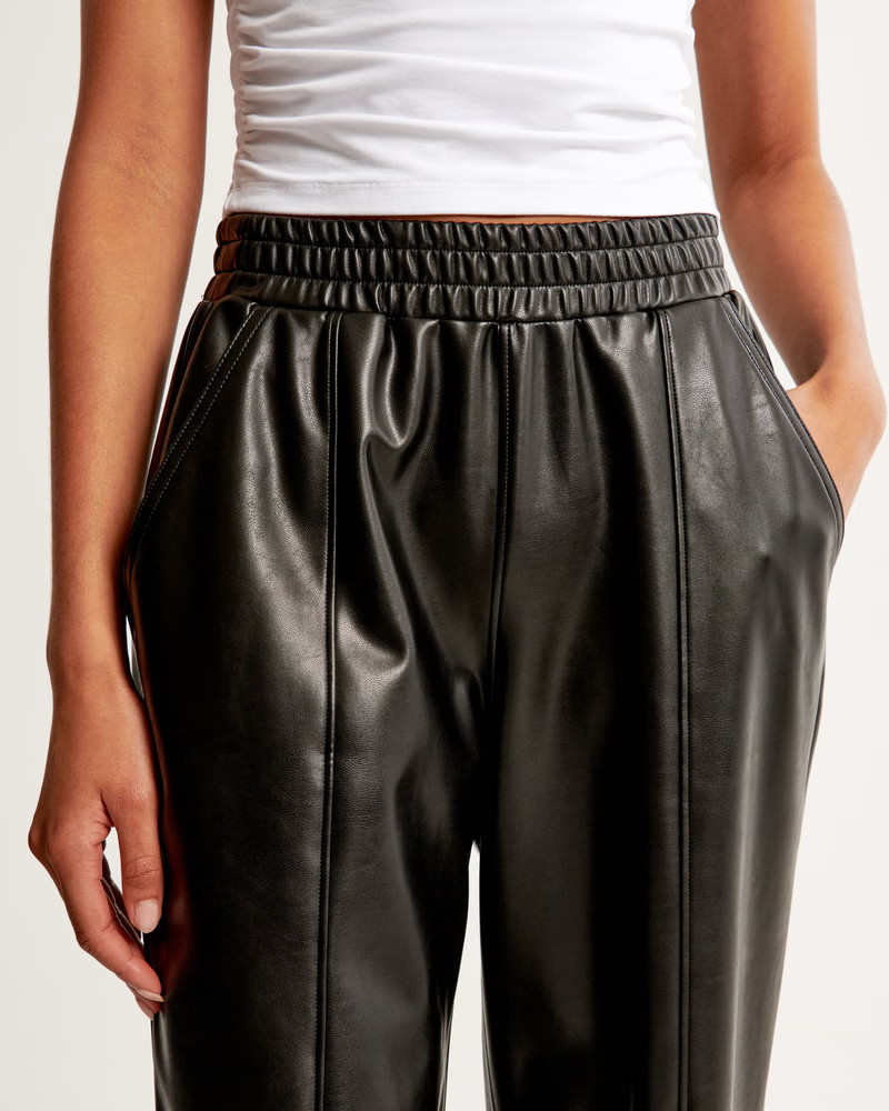 Women's Classic Vegan Leather Straight Leg Pant | Women's New Arrivals | Abercrombie.com | Abercrombie & Fitch (US)