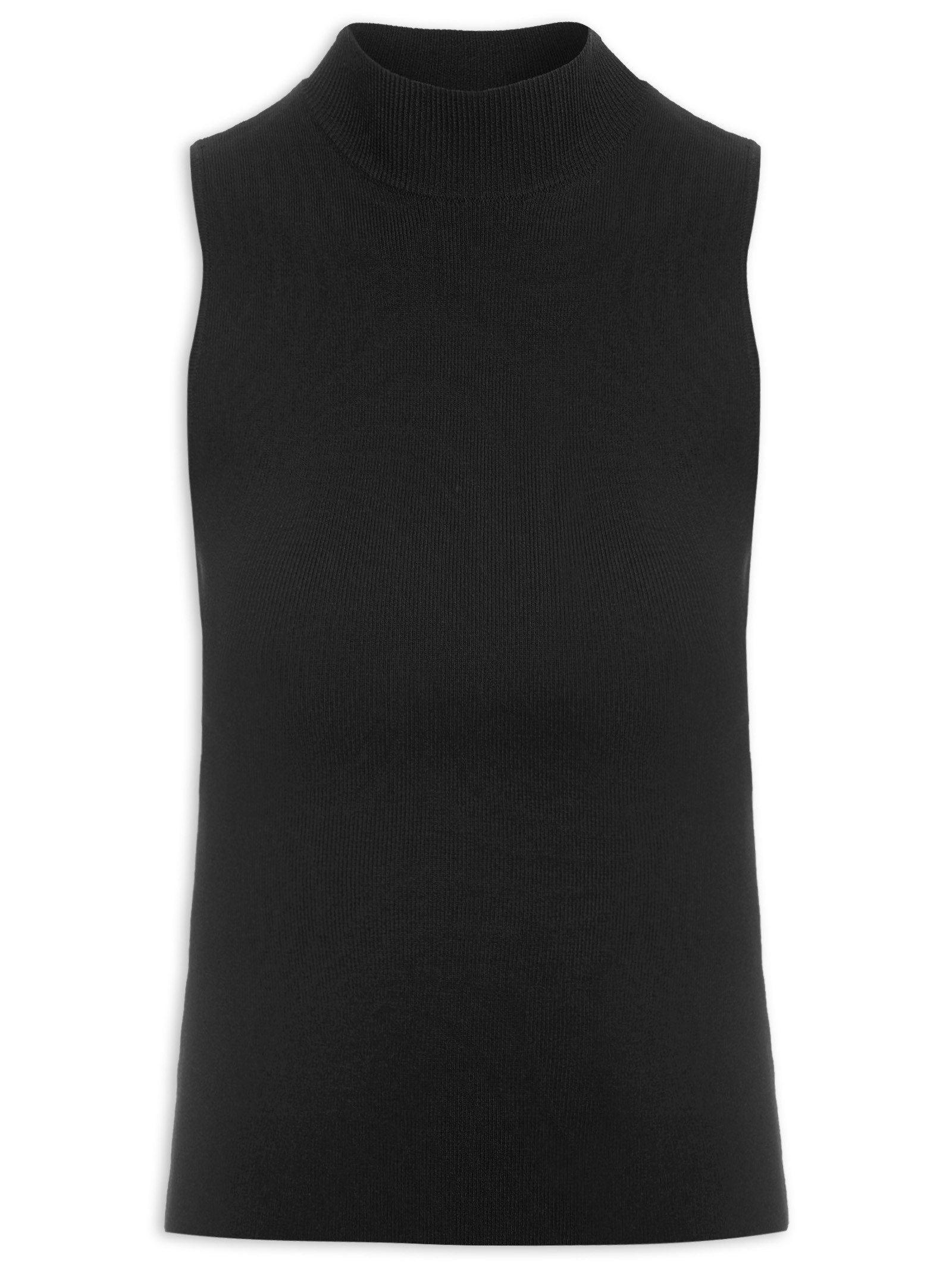 Regata Feminina De Tricot Gola Alta - Preto | Shop2gether (BR)