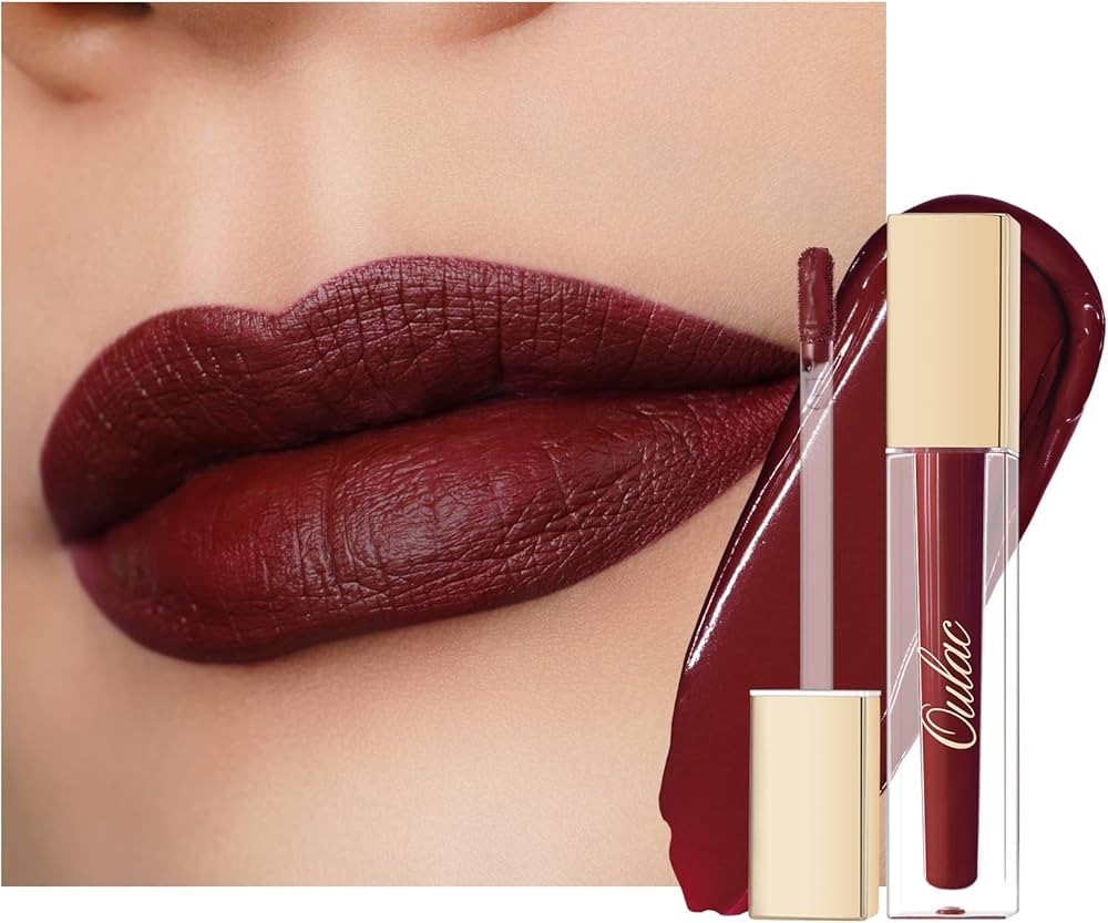 Oulac Matte Liquid Dark Red Lipstick for Women, Long Lasting Lipstick, Waterproof Lip Stain, No T... | Amazon (US)