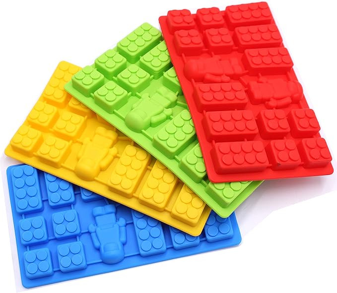 FIVOENDAR 4 Pieces Minifigure Multi Bricks Ice Cube Trays & Candy Chocolate Molds, Much Fun for R... | Amazon (US)