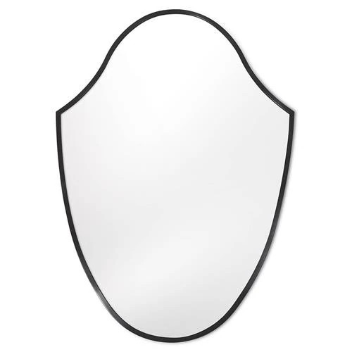 Crest Modern Classic Black Metal Frame Clear Glass Mirror | Kathy Kuo Home
