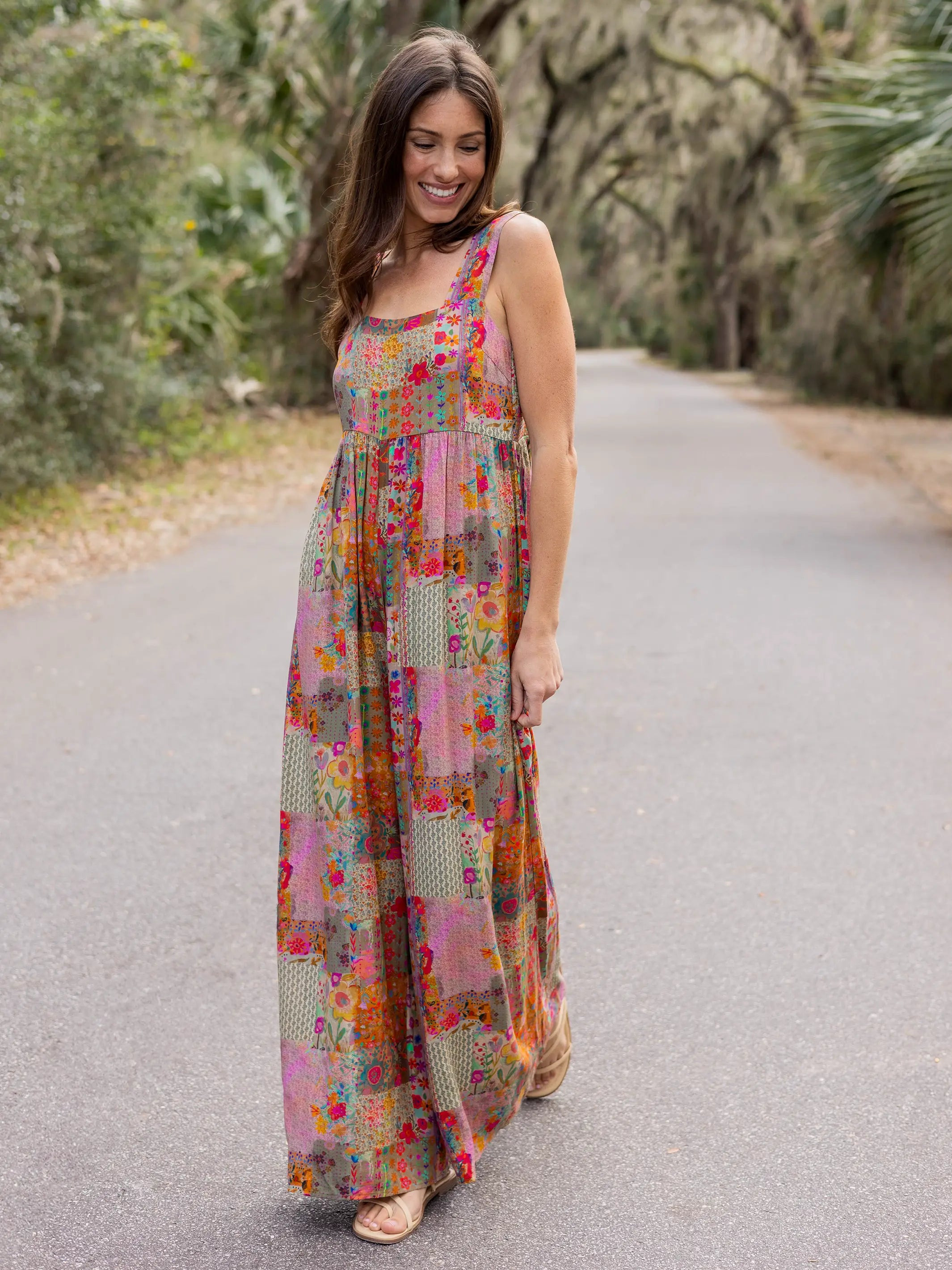 Tricia Jumpsuit - Pink Floral Patchwork | Natural Life