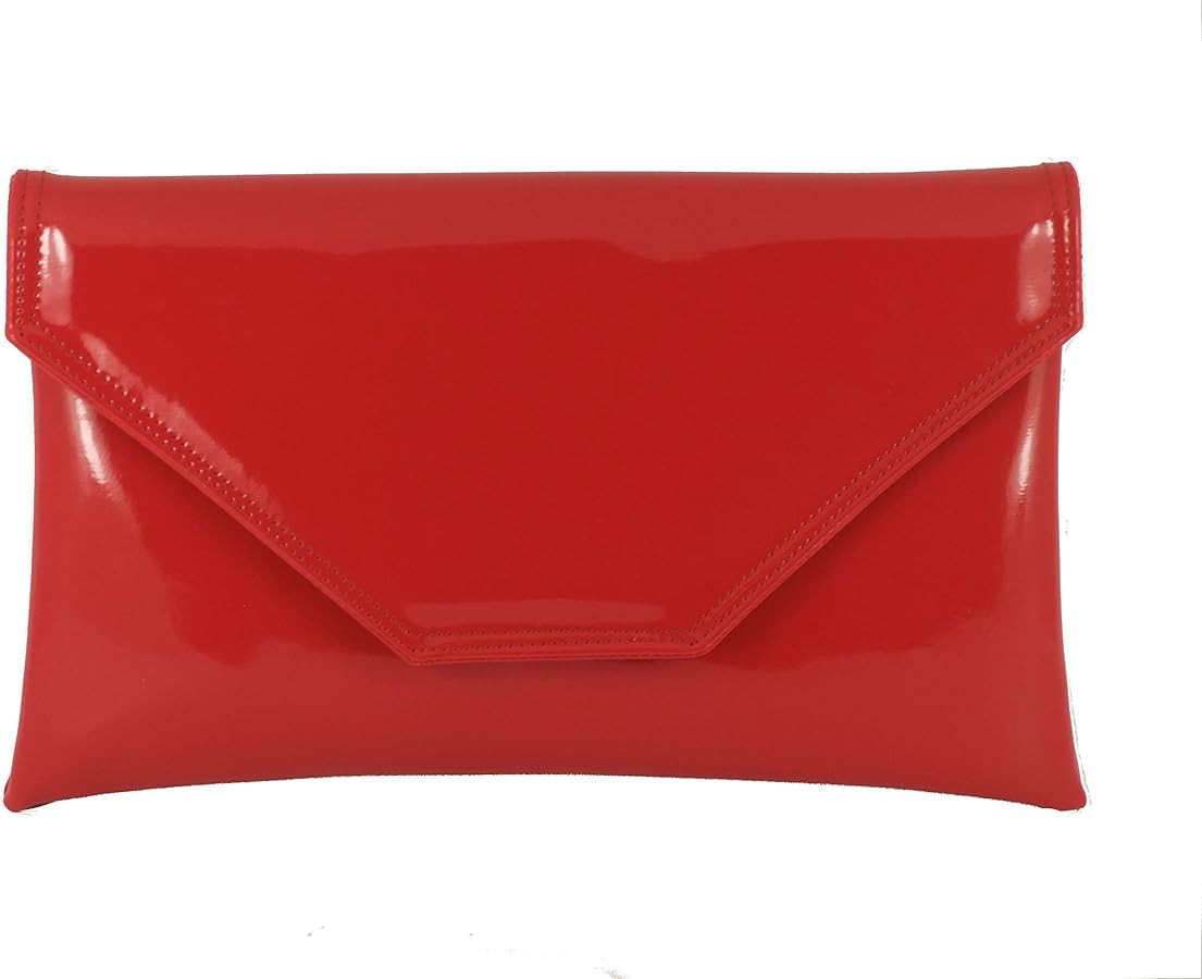 Womens Stylish Large Envelope Patent Clutch Bag/Shoulder Bag Wedding Party Prom Bag | Amazon (US)